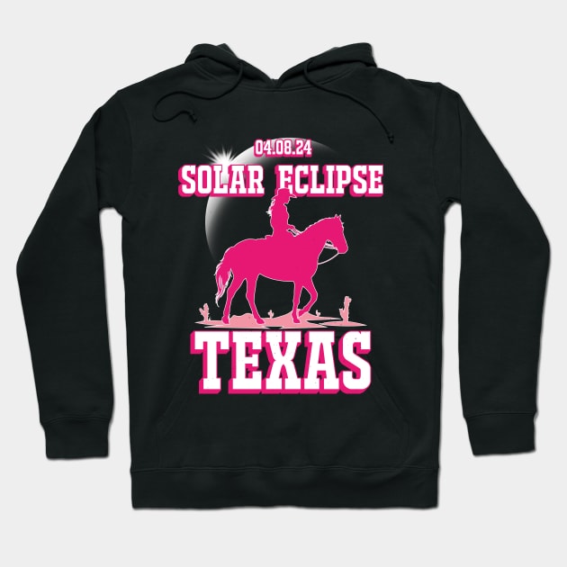 Cowgirl Total Solar Eclipse 2024 4.08.24 Texas Hoodie by ANAREL